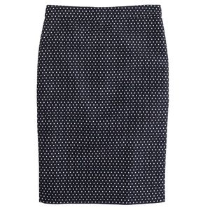 J Crew No 2 Pencil Skirt in Polka Dot Jacquard